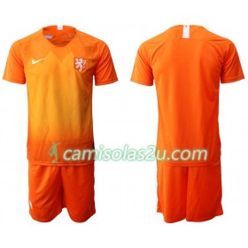 Camisolas de Futebol Holanda Criança Equipamento Principal 2019 Manga Curta
